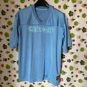 Chrome Hearts V Neck Short Sleeve Jersey Men Blue